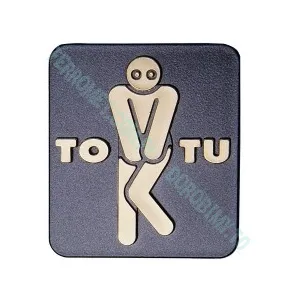 Samoprzylepne oznaczenie toalety TO TU