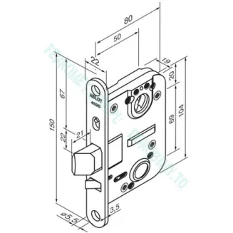 Zamek wpuszczany ABLOY 4195 - 2