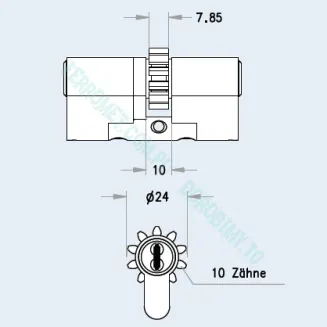 Wkładka atestowana EVVA ICS modułowa z gałką - 4