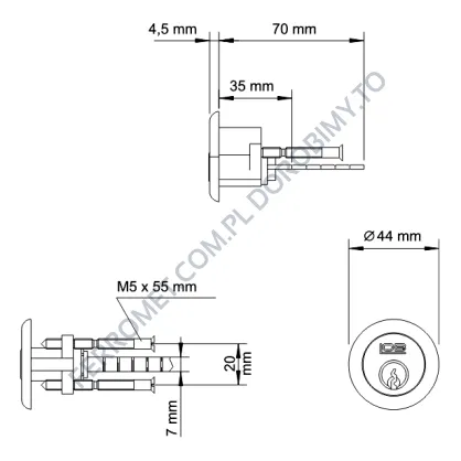 Wkładka cylindryczna LOB WT01 - 3