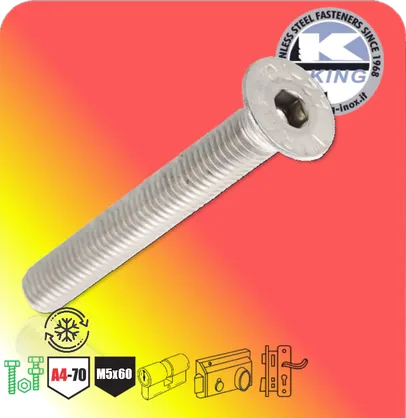 Śruba do wkładki M5x60 | STAL A4