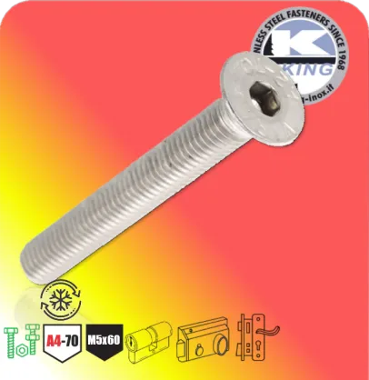 Śruba do wkładki M5x60 | STAL A4