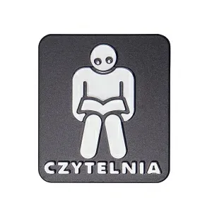 Samoprzylepne oznaczenie toalety CZYTELNIA