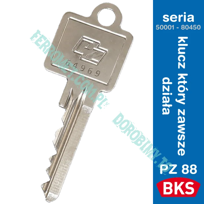 Dorobienie klucza BKS PZ88 seria 50001 - 80453