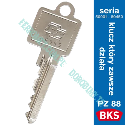 Dorobienie klucza BKS PZ88 seria 50001 - 80453