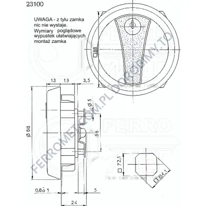 Zamek do szaf metalowych RONIS 23100 - 2