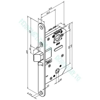 Zamek wpuszczany ABLOY LC204, szerokoprofilowy - 2