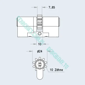 Wkładka atestowana EVVA MCS modułowa z gałką - 4